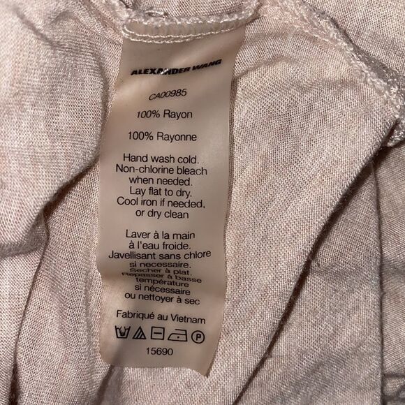 T BY ALEXANDER WANG Heathered Oatmeal Overlap Muscle Tee Dress-S - Picture 7 of 7